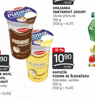 Kapucín pudink se šlehačkou