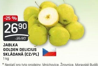Jablka Golden Delicious