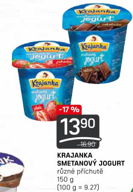 Jogurt smetanový ochucený Krajanka