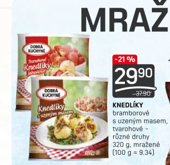 Knedlíky bramborové s uzeným masem mražené Dobrá kuchyně