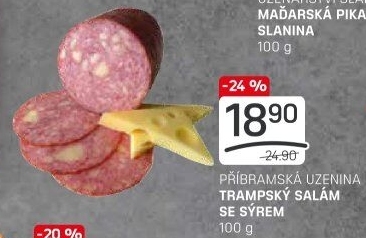 Salám trampský se sýrem Příbramská uzenina
