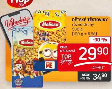 Těstoviny pro děti Melissa