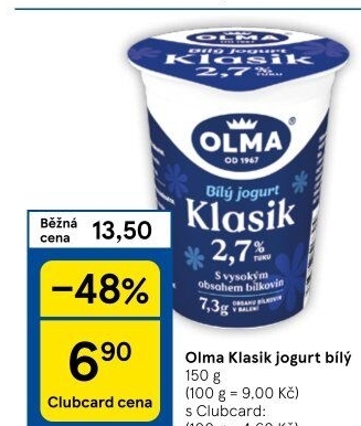 Bílý jogurt Klasik Olma