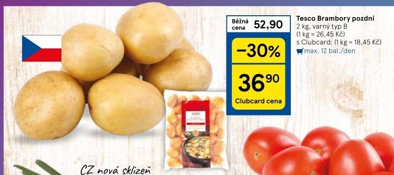Brambory konzumní pozdní Tesco