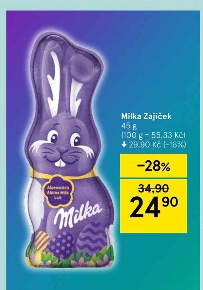 Čokoládový zajíc Milka
