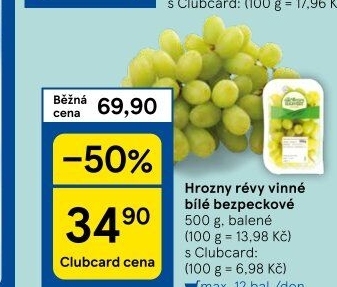 Hrozny bílé bezsemenné The Grower'