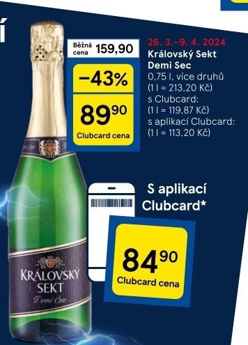 Sekt Demi sec Královský sekt