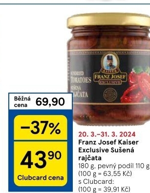Sušená rajčata v oleji Exclusive Franz Josef Kaiser - Tesco akcniletaky.com