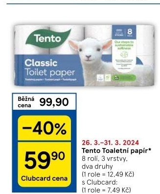 Toaletní papír 3vrstvý Tento