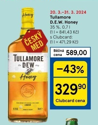 Whiskey irská Honey Tullamore Dew