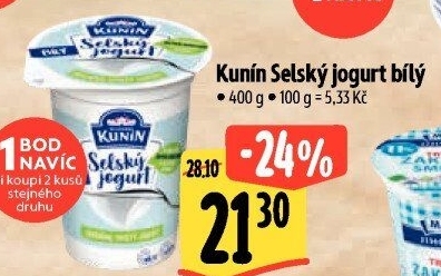 Bílý jogurt selský Mlékárna Kunín