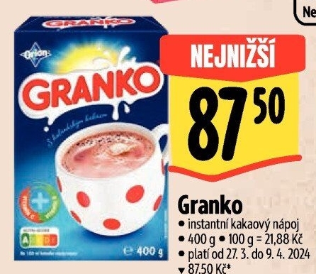 Instantní kakao Granko Orion