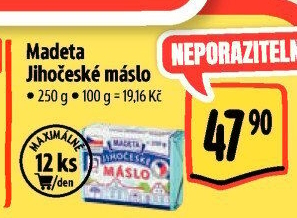 Máslo Jihočeské Madeta