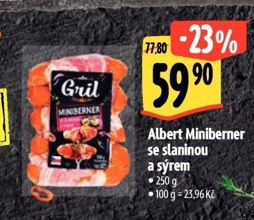 Miniberner se slaninou a sýrem Albert Gril