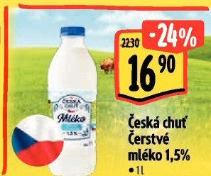 Mléko čerstvé Česká chuť - 1,5% polotučné