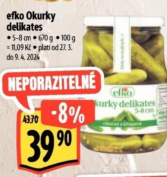Okurky delikates Efko