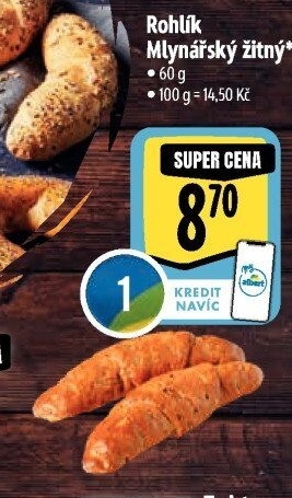 Rohlík Mlynářský žitný Albert