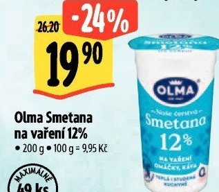 Smetana na vaření Olma 12%