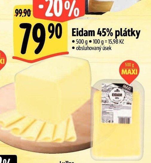 Sýr Eidam 45% Albert