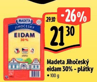 Sýr Eidam Jihočeský 30% Madeta
