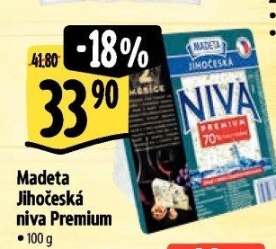 Sýr Niva Premium Jihočeská 70% Madeta