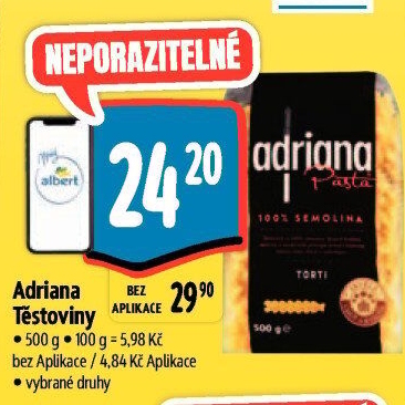 Těstoviny semolinové Adriana