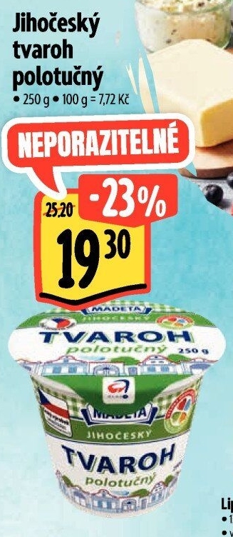 Tvaroh polotučný Jihočeský Madeta