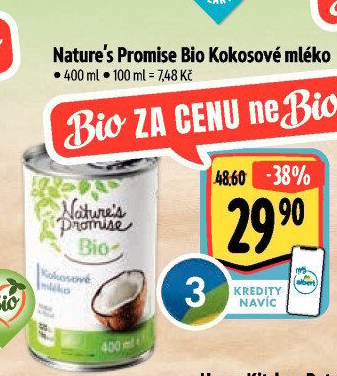 Kokosové mléko bio Nature'