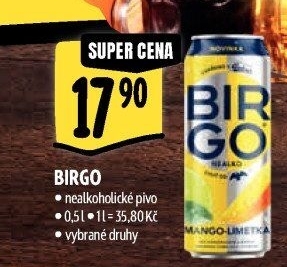 Nealkoholické pivo ochucené Birgo