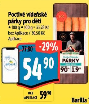 Párky vídeňské poctivé dětské Kostelecké uzeniny