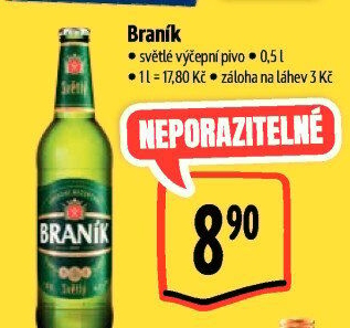 Pivo světlé výčepní 10° Braník