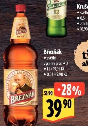 Pivo světlé výčepní 10° Březňák