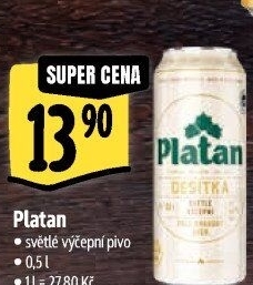 Pivo světlé výčepní 10° Platan