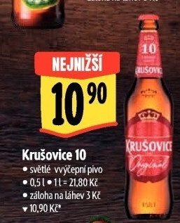 Pivo světlé výčepní Originál Královská 10° Krušovice