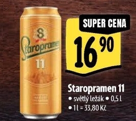 Pivo světlý ležák 11° Staropramen