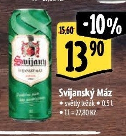 Pivo světlý ležák 11° Svijanský Máz Svijany