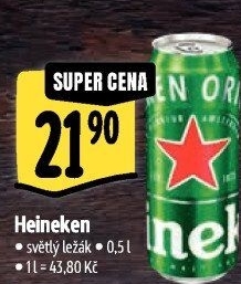 Pivo světlý ležák Heineken