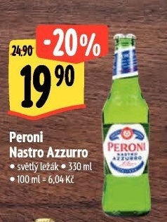 Pivo světlý ležák Nastro Azzurro Peroni