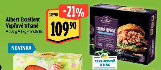 Vepřové trhané maso Sous vide Albert Excellent