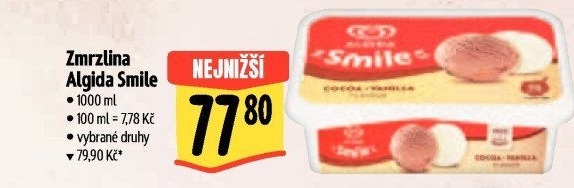 Zmrzlina ve vaničce Smile Algida