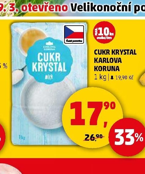 Cukr krystal Karlova Koruna 1 kg