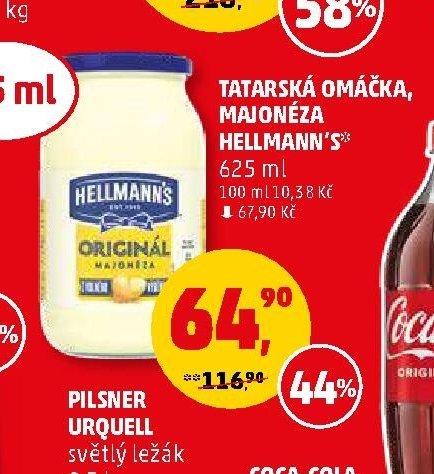 Tatarská omáčka, majonéza Hellmann's 625 ml