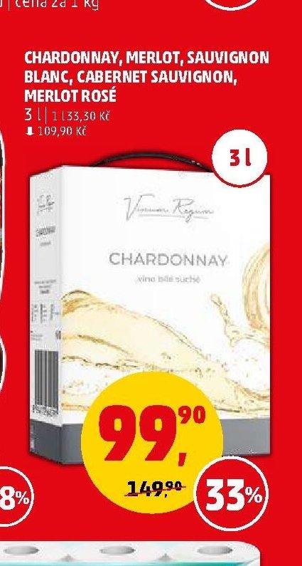 Chardonnay, Merlot, Sauvignon Blanc, Cabernet Sauvignon, Merlot Rosé 3 l