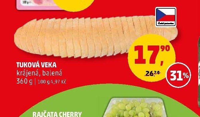 Tuková veka krájená, balená 360 g