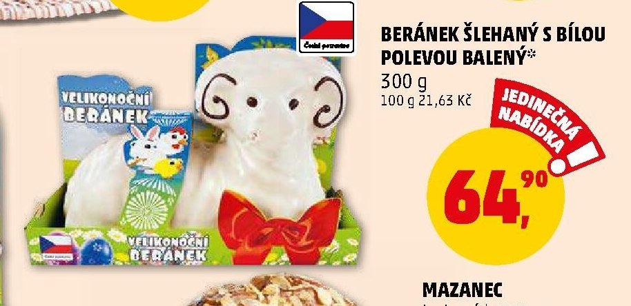 BERÁNEK ŠLEHANÝ S BÍLOU POLEVOU BALENÝ