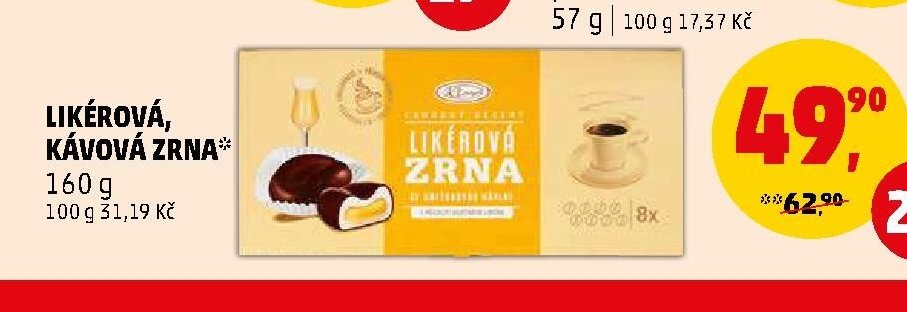 LIKÉROVÁ, KÁVOVÁ ZRNA