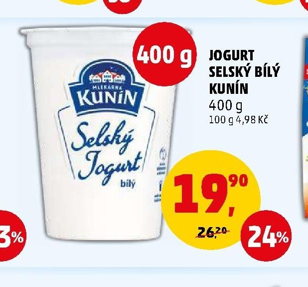 KUNÍN Selský bílý jogurt