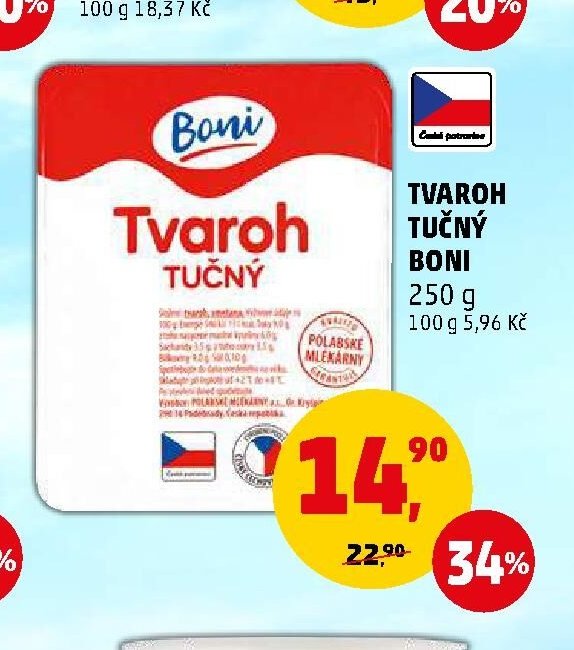 Tvaroh tučný Boni