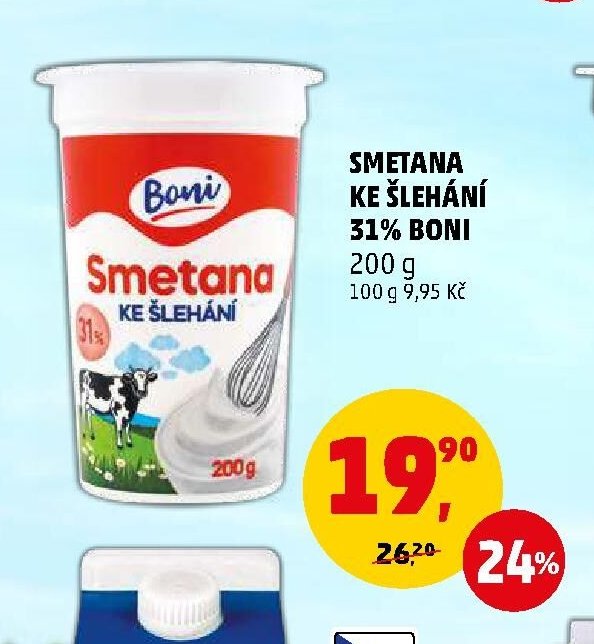 Smetana ke šlehání 31% Boni