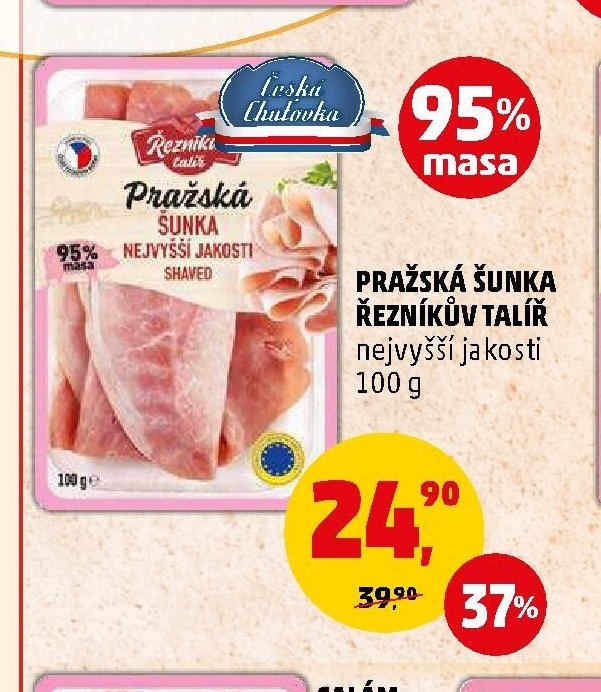 PRAŽSKÁ ŠUNKA ŘEZNÍKŮV TALÍŘ nejvyšší jakosti 100 g